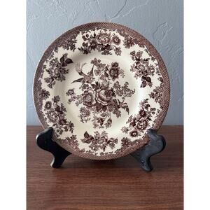 Royal Stafford Asiatic Pheasant brown transferware 8 1/2"